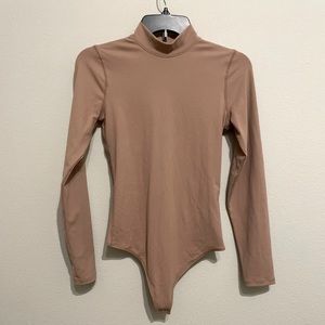 Abercrombie & Fitch Long Sleeve Tan Bodysuit